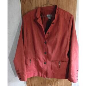 TanJay Y2K Rust Red Tailored Blzr Career Corporatecore Power Dressing Sz Large